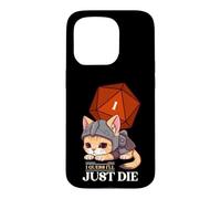 Custodia per iPhone 15 Pro Guess I'll Die | D20 Cat Fail RPG Gioco di ruolo Kitty
