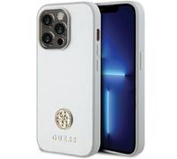 Custodia per iPhone 15 Pro Guess Strass con logo in metallo argento