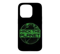 Custodia per iPhone 15 Pro Hack the Planet T-Shirt - Design verde per computer hacker
