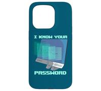 Custodia per iPhone 15 Pro Hacker Cybersecurity Conosci la tua password Funny Network Admin