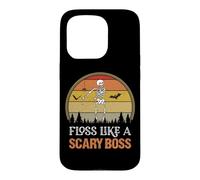 Custodia per iPhone 15 Pro Halloween Filo interdentale scheletro filo interdentale come un capo spaventoso