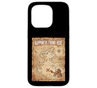 Custodia per iPhone 15 Pro Happiness Found Here Vintage Pirate Map Crab