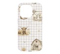 Custodia per iPhone 15 Pro Highland Mucca Pecora Rustico Fattoria Paese Acquerello