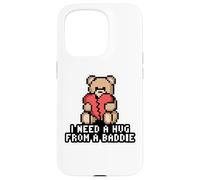 Custodia per iPhone 15 Pro HO BISOGNO DI UN ABBRACCIO DA UN CATTIVO ORSACCHIOTTO Pixel Broken Heart