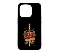 Custodia per iPhone 15 Pro Hold Fast Dagger Rose Traditional Tattoo Flash Old Ink