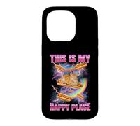 Custodia per iPhone 15 Pro Hotdog Meme Cat My Happy Place Bootleg Glizzy Hot Dog