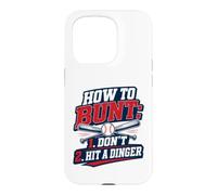 Custodia per iPhone 15 Pro How To Bunt, Hit a Dinger Funny Baseball Player Home Run Fun
