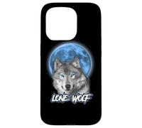 Custodia per iPhone 15 Pro Howling Lone Wolf On Moon Animal Funny Wolves Lover