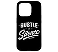 Custodia per iPhone 15 Pro Hustle In Silence Citazione motivazionale stile vintage uomo donna
