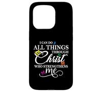 Custodia per iPhone 15 Pro I Can Do All Things Through Christ - Philippians 4:13 Bible