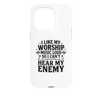 Custodia per iPhone 15 Pro I Like My Worship Music Loud So I Can't Hear My Enemy Faith