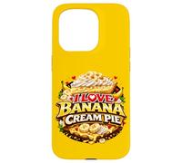 Custodia per iPhone 15 Pro I Love Banana Cream Pie Retro Diner Dessert Topping Cherry