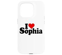 Custodia per iPhone 15 Pro I LOVE CUORE SOPHIA NOME SU UN TEE