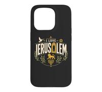 Custodia per iPhone 15 Pro I Love Gerusalemme Israele Ebraica Ebraica Art