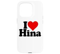 Custodia per iPhone 15 Pro I LOVE HEART HINA NOME SU UN TEE