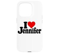 Custodia per iPhone 15 Pro I LOVE HEART JENNIFER JEN JENNY NOME SU UN TEE