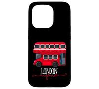 Custodia per iPhone 15 Pro I Love London, Cool London UK Red Bus Illustration Graphic