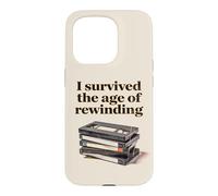 Custodia per iPhone 15 Pro I Survived The Age of Rewinding: Funny Retro Cassette Humor