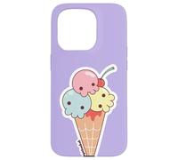 Custodia per iPhone 15 Pro Ice Cream Skull Spoopy Yami Kawaii Halloween Design, Pastel