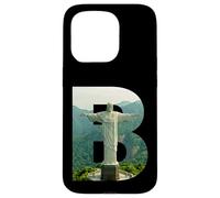 Custodia per iPhone 15 Pro Iconico Brasile Paesaggio Cristo Redentore Lettera B