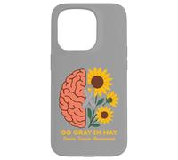 Custodia per iPhone 15 Pro Il mese della consapevolezza del tumore cerebrale diventa grigio a maggio Girasoli