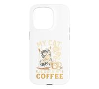 Custodia per iPhone 15 Pro Il Mio Gatto Giudica Il Mio Caffè Rituale Mattutino Club