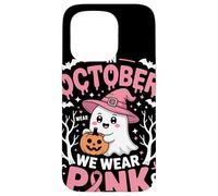 Custodia per iPhone 15 Pro In October We Wear Pink Fantasma Kawaii Tumore Al Seno