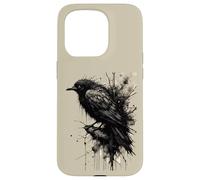 Custodia per iPhone 15 Pro Inkstorm Crow Silenzio davanti alla caw