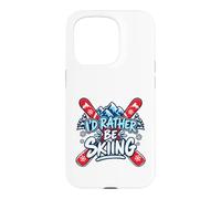 Custodia per iPhone 15 Pro Io d Rather Be Skiing Divertente Citazione Sci Sport Invernali