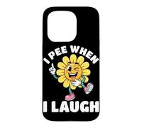 Custodia per iPhone 15 Pro Io pipì quando rido fiore giallo pipì scherzo umorismo