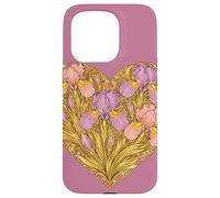 Custodia per iPhone 15 Pro Iris Cuore Floreale Primavera Love Art