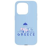 Custodia per iPhone 15 Pro Isola di Santorini Grecia Chiese greco-ortodosse Minimalista