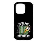 Custodia per iPhone 15 Pro It's My 10th Birthday Soccer Ball Field 10 Year Old Boy
