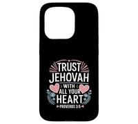 Custodia per iPhone 15 Pro Jehovah's Witness Trust Jehovah Heart Proverbs 3:5 JW ORG JW