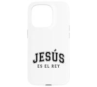 Custodia per iPhone 15 Pro Jesus Es El Re'y Cristiana Fe Religiosa Regalo