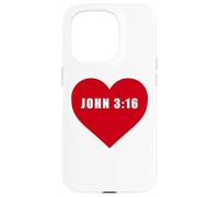 Custodia per iPhone 15 Pro John 3:16 GOD So Loved The World Bible Verse Reference Heart