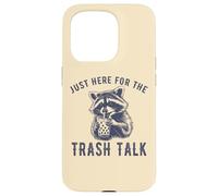 Custodia per iPhone 15 Pro Just Here for the Trash Talk Divertente Procione Vintage Sarcastico