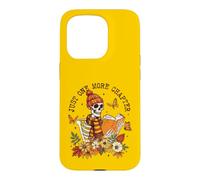 Custodia per iPhone 15 Pro Just One More Chapter Skeleton Reader Autunno Book Lover Autunno