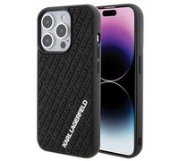 Custodia Karl Lagerfeld 3D in gomma multi logo nera - iPhone 15 Pro