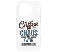 Custodia per iPhone 15 Pro Katie Personalized Cute Coffee Girls Katie Name