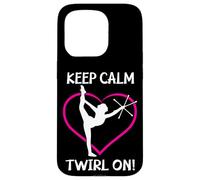 Custodia per iPhone 15 Pro Keep Calm And Twirl On - Divertente Twirling
