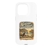 Custodia per iPhone 15 Pro Komodo Dragon Beach Retro Indonesia Viaggio