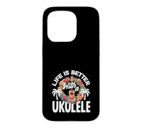 Custodia per iPhone 15 Pro La vita è migliore con un lettore musicale hawaiano ukulele