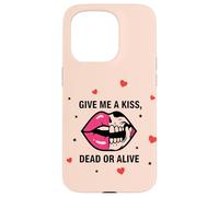 Custodia per iPhone 15 Pro Labbra Bacio Scuro Umorismo Amore Ragazza Gotico