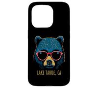 Custodia per iPhone 15 Pro Lake Tahoe California Bear indossa occhiali da sole design