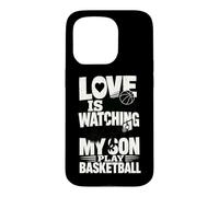 Custodia per iPhone 15 Pro L'amore sta guardando mio figlio giocare a basket