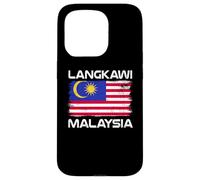 Custodia per iPhone 15 Pro Langkawi Bandiera Malesia Distressed Orgoglio Malese