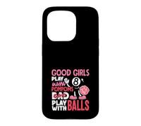 Custodia per iPhone 15 Pro Le ragazze cattive giocano con le palle divertente biliardo giocatore di biliardo donne