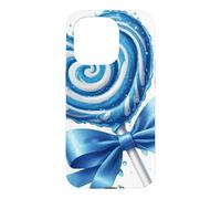 Custodia per iPhone 15 Pro Lecca lecca cuore caramella menta piperita blu
