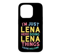 Custodia per iPhone 15 Pro Lena Here Doing Lena Cose Divertente Nome Lena